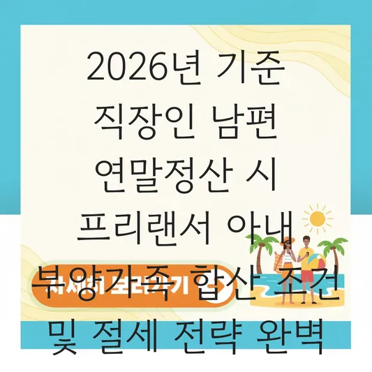 직장인 남편 연말정산 시 프리랜서 아내 부양가족 합산 조건 및 절세 전략 대표 이미지