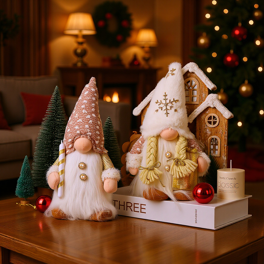 Glittering, luminous Christmas gnome