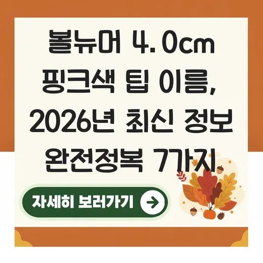 볼뉴머 4.0cm 핑크색 팁 이름