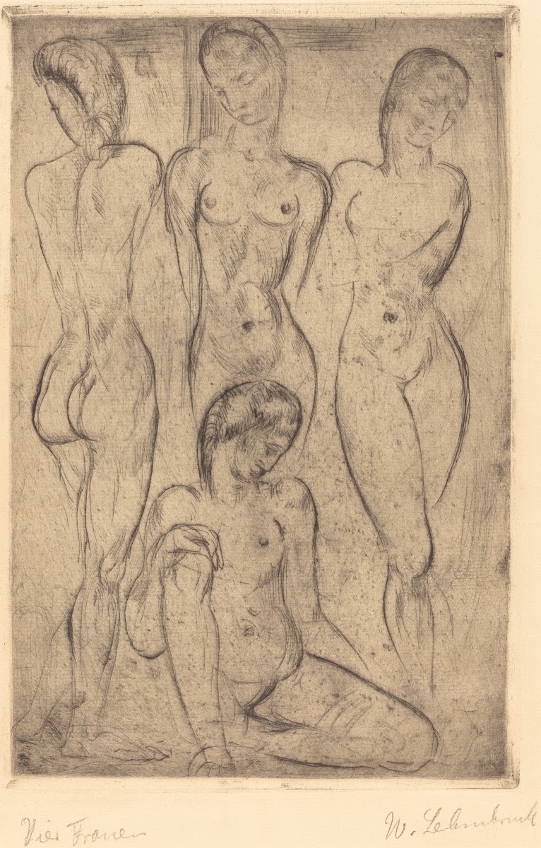 Four Women Three Standing One Sitting VierFrauen drei stehend eine sitzend 1913