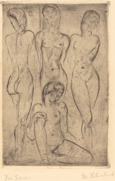Four Women Three Standing One Sitting VierFrauen drei stehend eine sitzend 1913