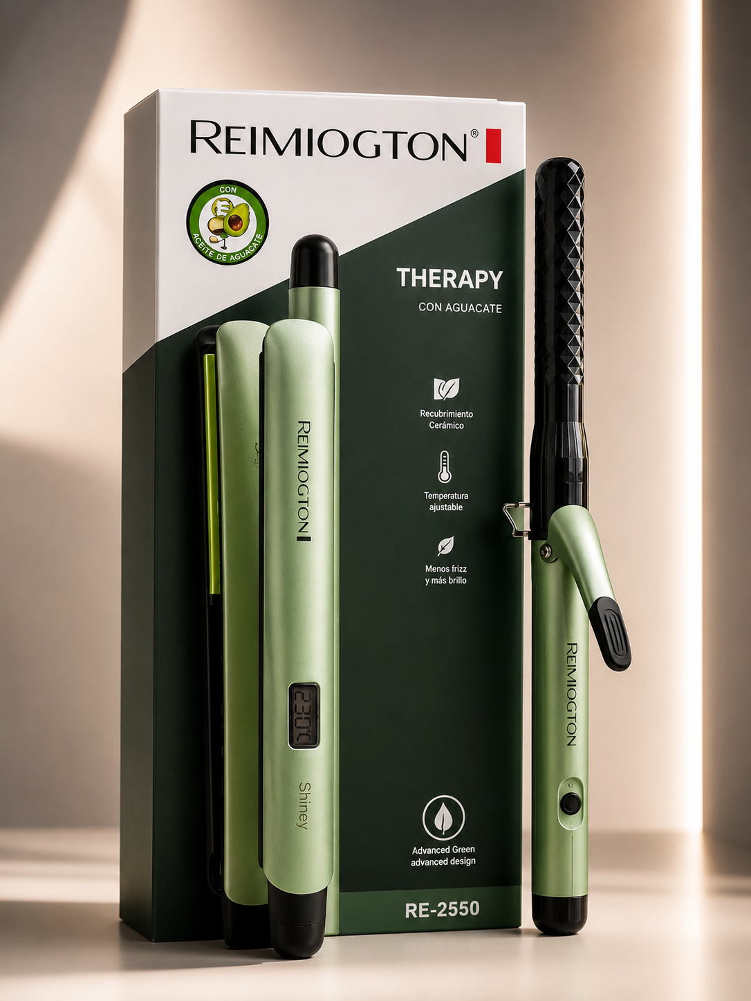 Combo Plancha Y Rizador Reimiogton Re-2550 Shine Therapy