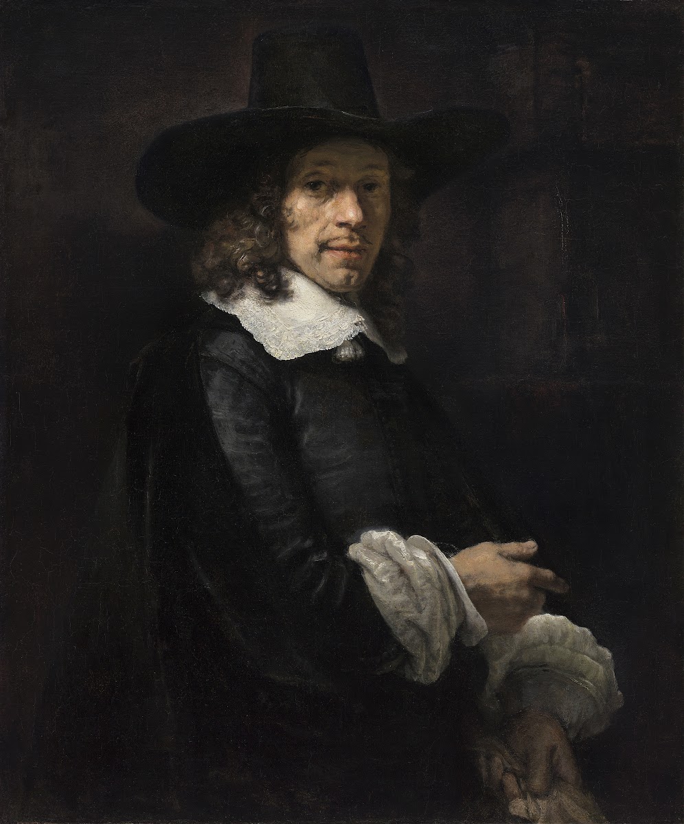 Portrait of a Gentleman with a Tall Hat and Gloves c 1656 1658
