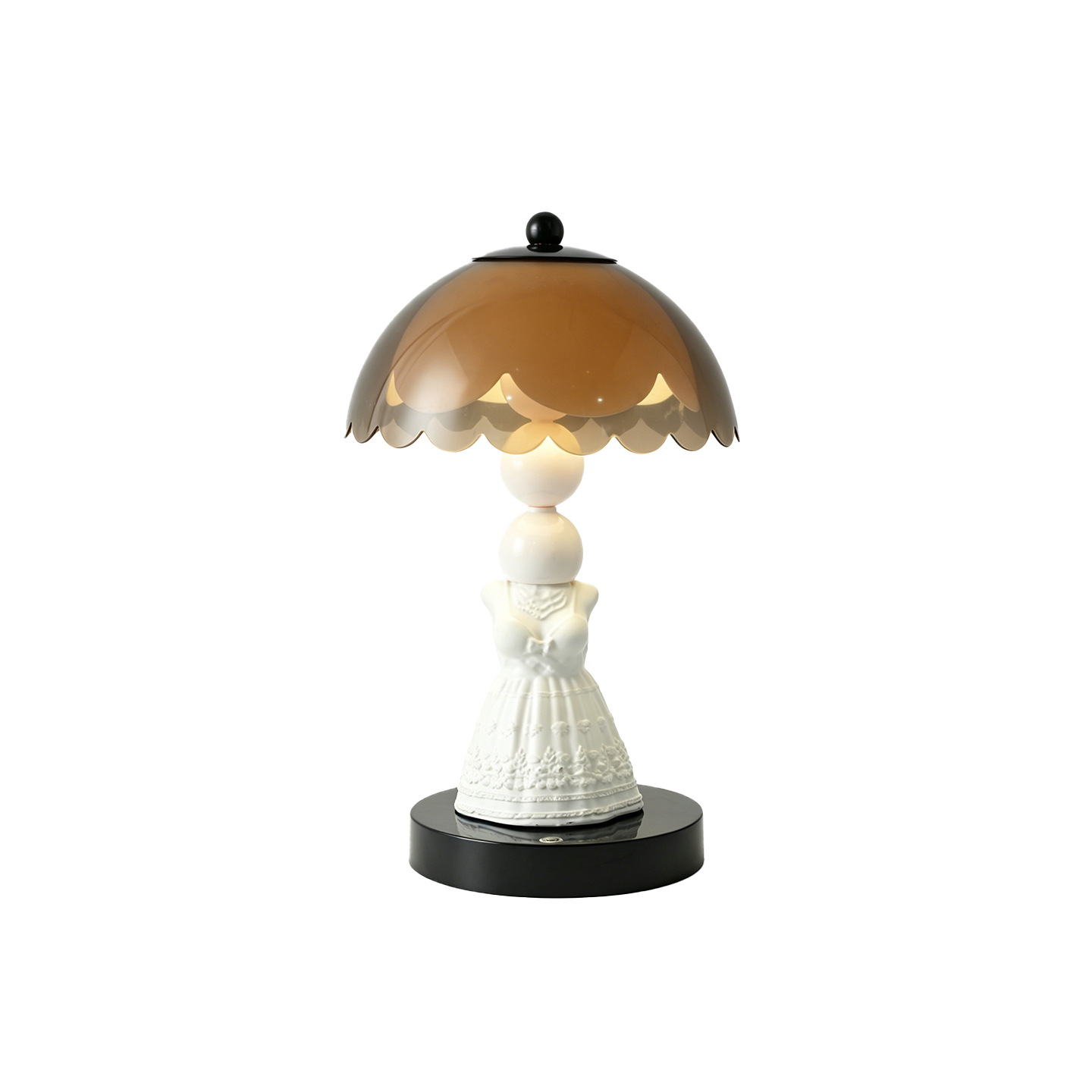 Table lamp with relief dress design made of ABS