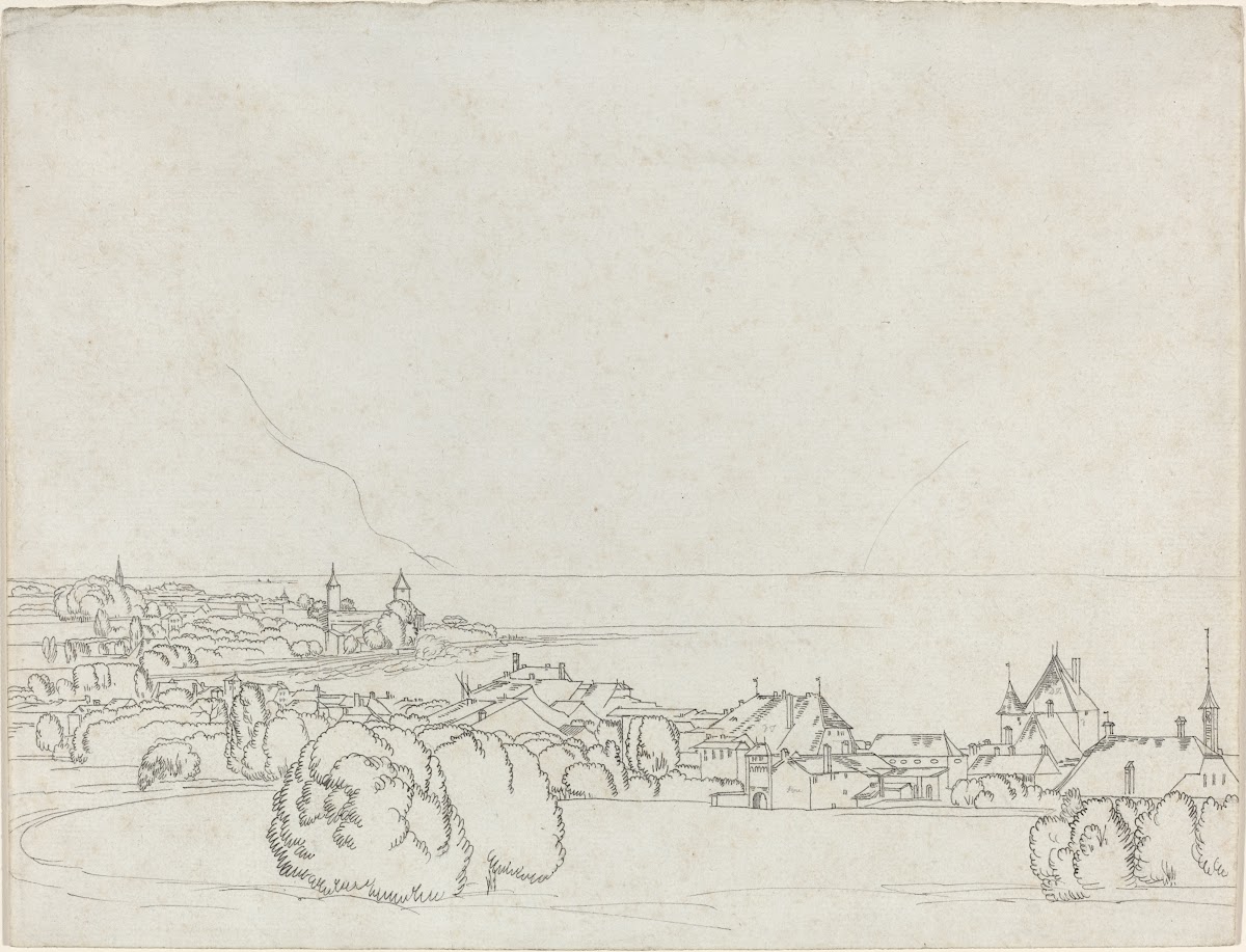 A View of Vevey with La Tour de Peilz in the Distance 1781
