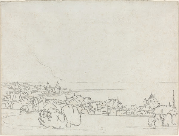 A View of Vevey with La Tour de Peilz in the Distance 1781