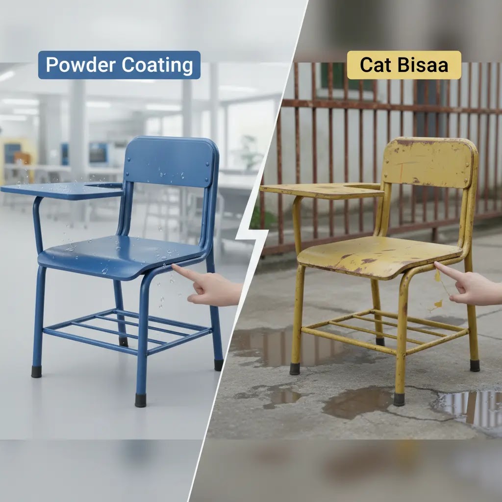Powder Coating vs Cat Biasa untuk Kursi Sekolah Besi