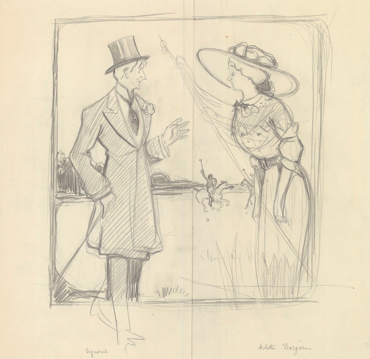 Gabriel Signoret et Arlette Dorgère dans Bridge de Pierre Berton 1910