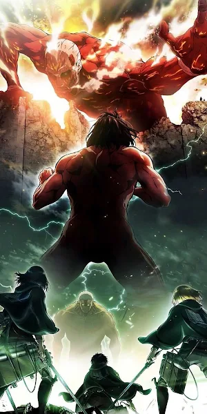Attack On Titan, Eren Yeager, Animated Cartoon, Light, Nature  iPhone Wallpaper Background