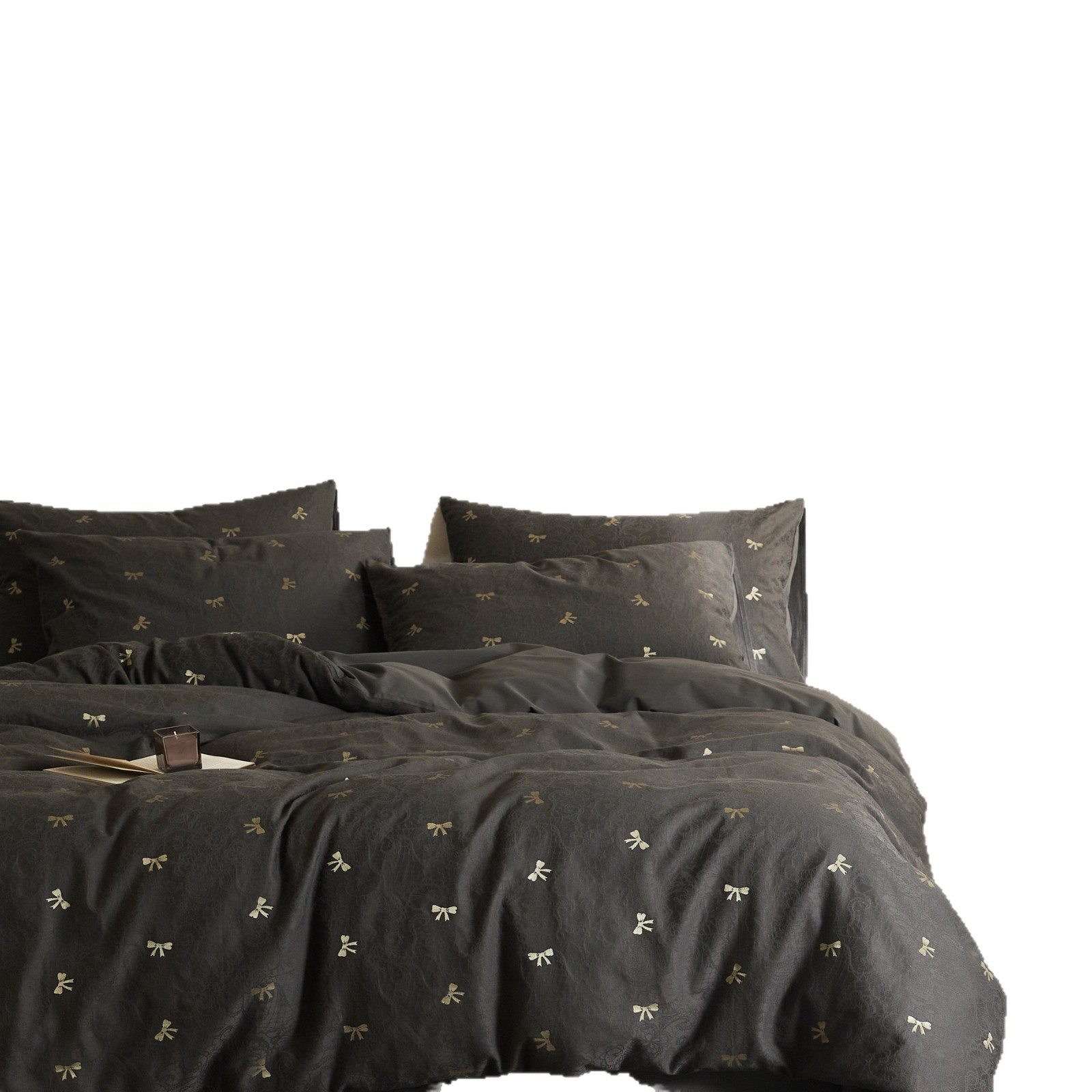 Cotton bed linens, 4-piece, large pattern