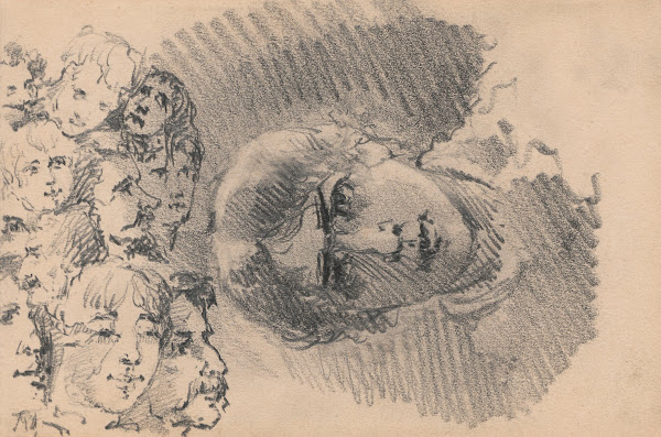 Autoportret oraz szkice głów kobiecych i męskich 1882