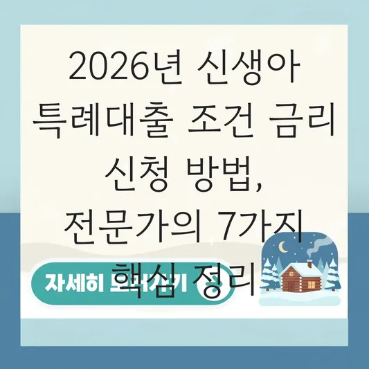 신생아 특례대출 조건 금리 신청 방법 대표 이미지