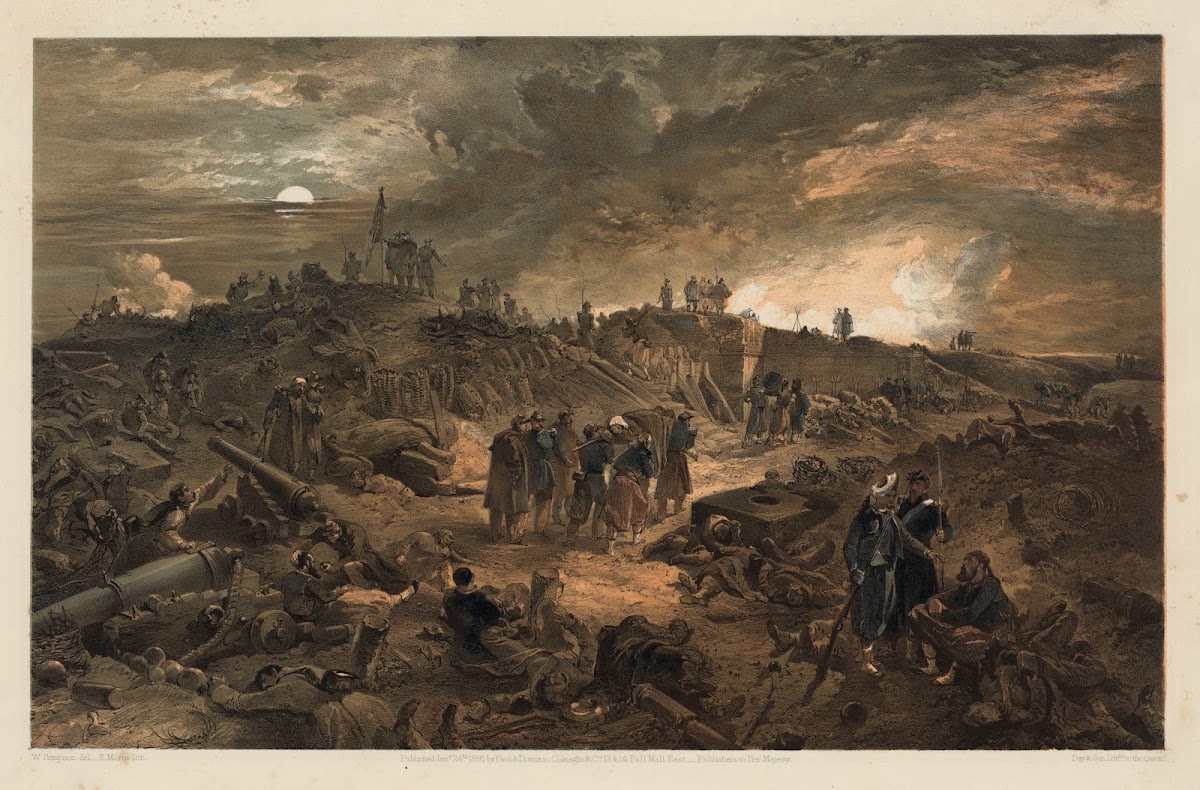 Interior of the Malakoff with the remains of the round tower 1855
