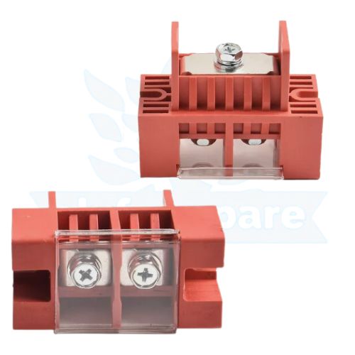 FENCE TERMINAL 100A 1IN-2OUT (RED)