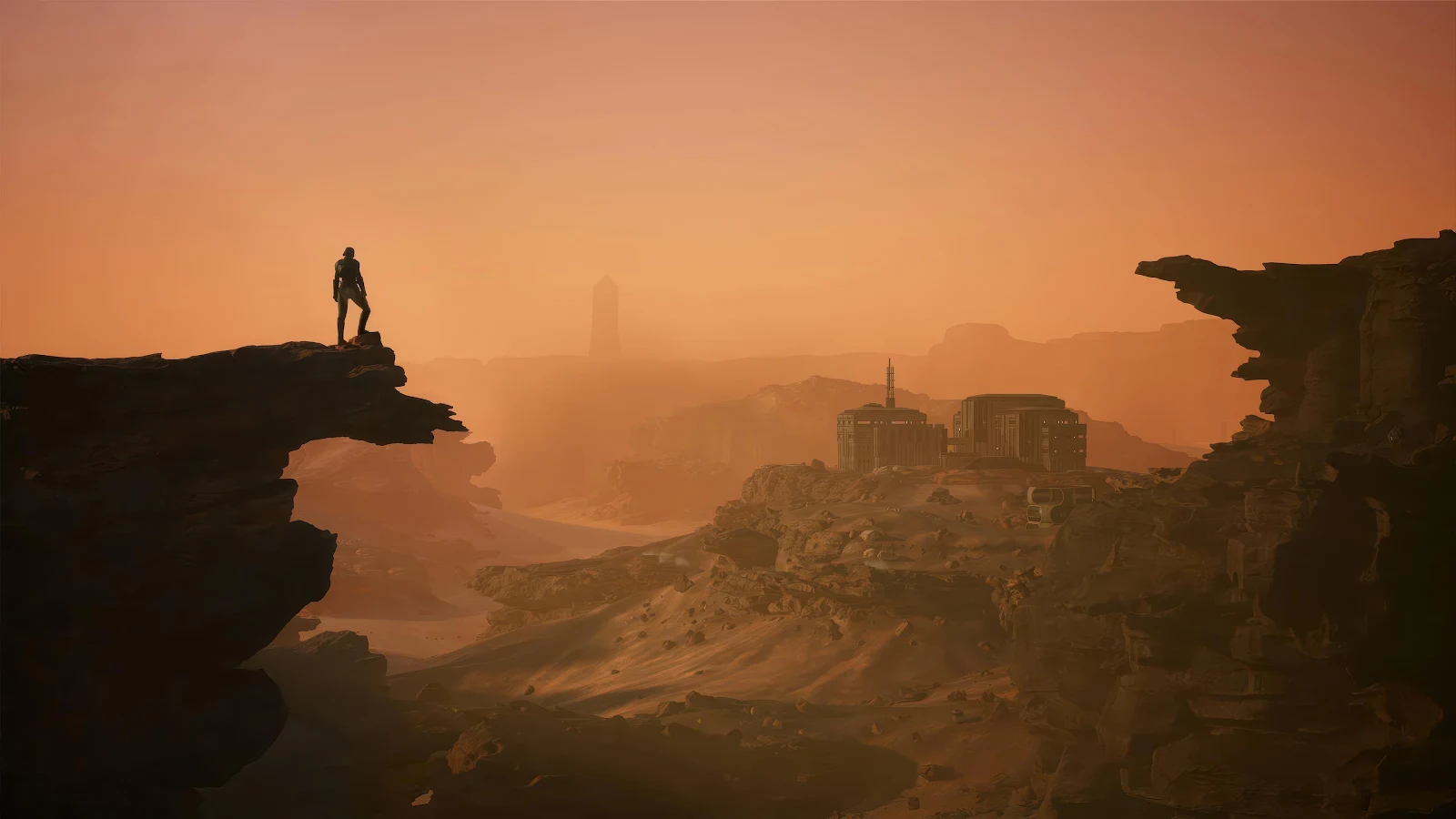 Explorer on a Desert Planet - Digital Concept Art 4K Wallpaper (3840x2160)