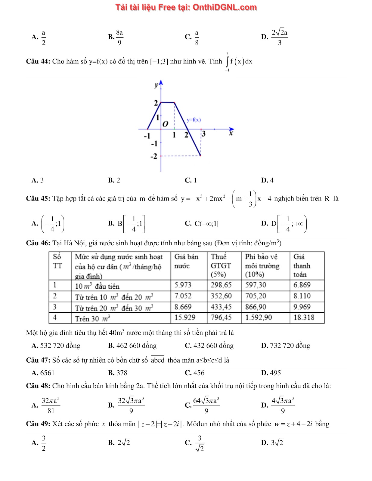 475 bài tập môn Toán - Ôn thi ĐGTD ĐH Bách Khoa Hà Nội Phần 18