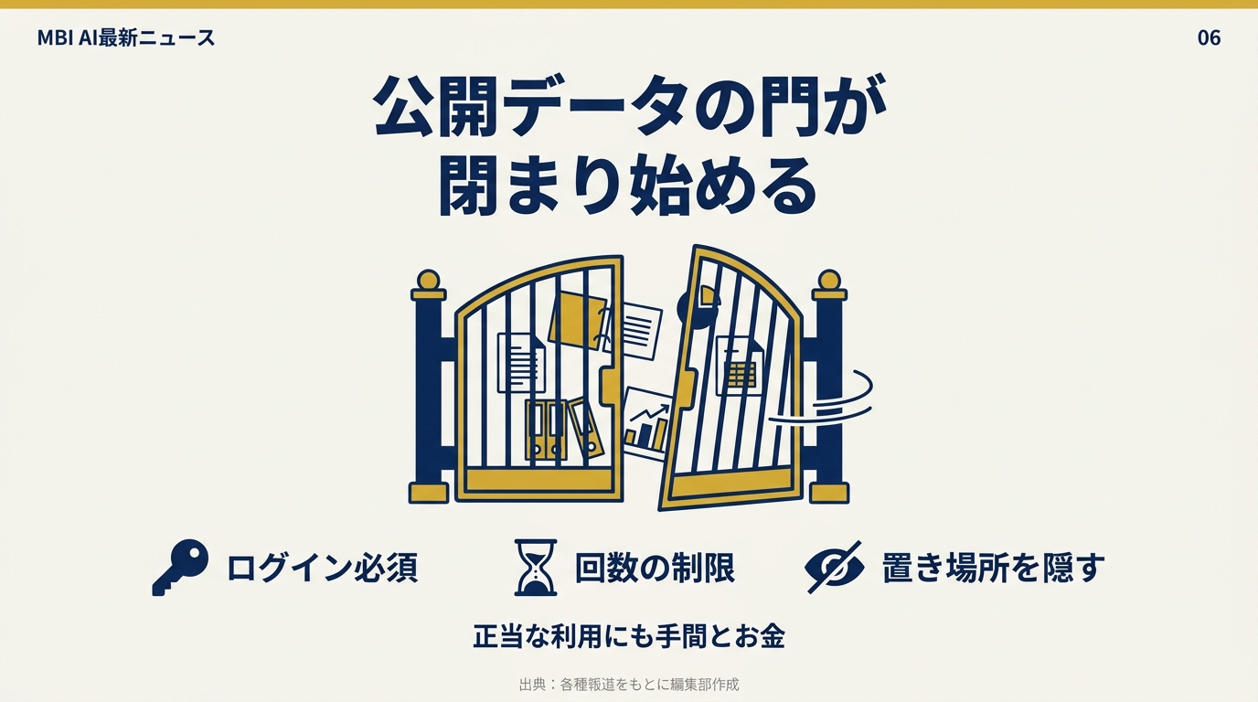 公開データの門が閉まり始める