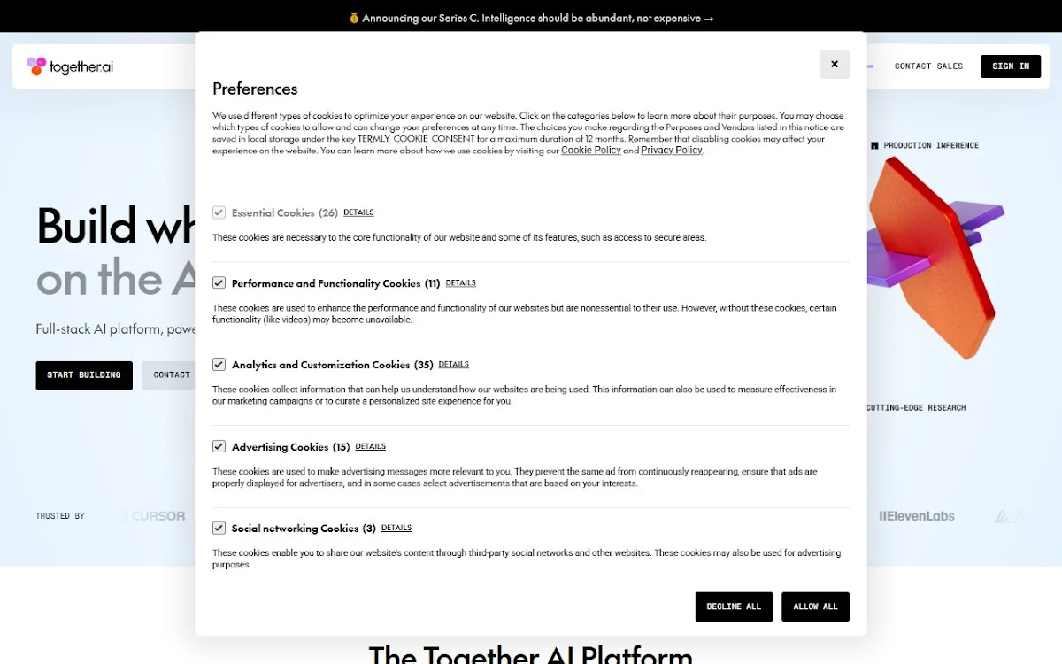 Captura de Together AI