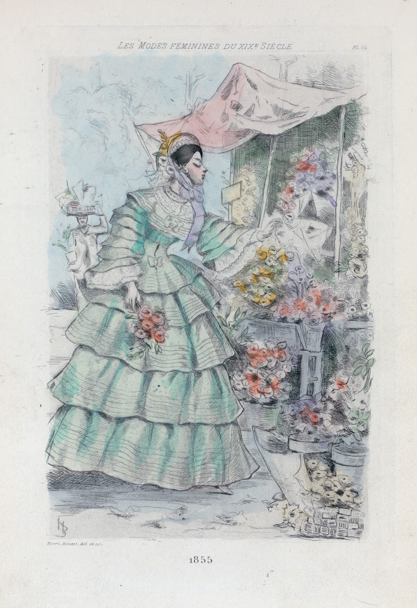 1855 Womens fashion in nineteenth century Paris 1902