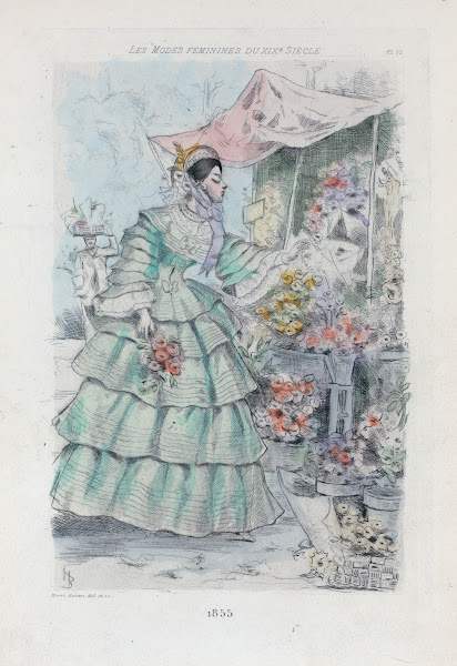 1855 Womens fashion in nineteenth century Paris 1902