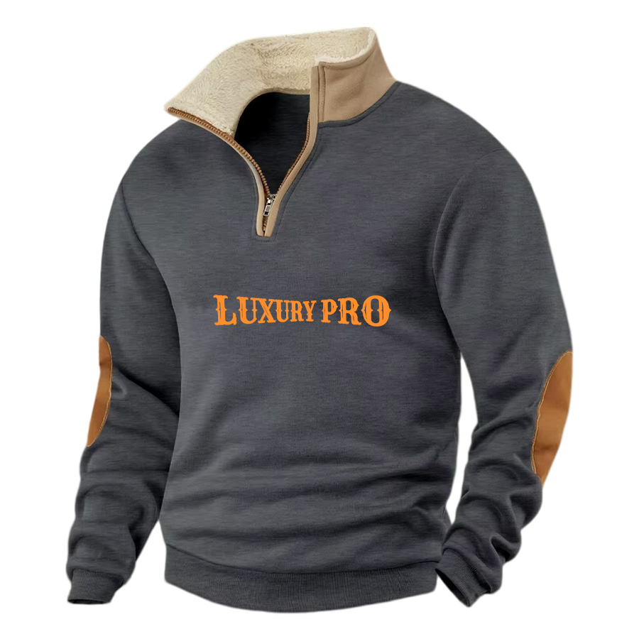 2D Thick Fleece Collar Half Zip Sweatshirt