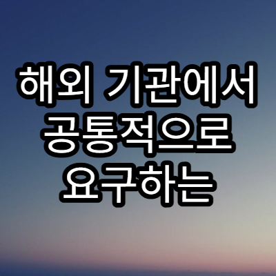 해외 기관에서 공통적으로 요구하는 행정 서류 유형
