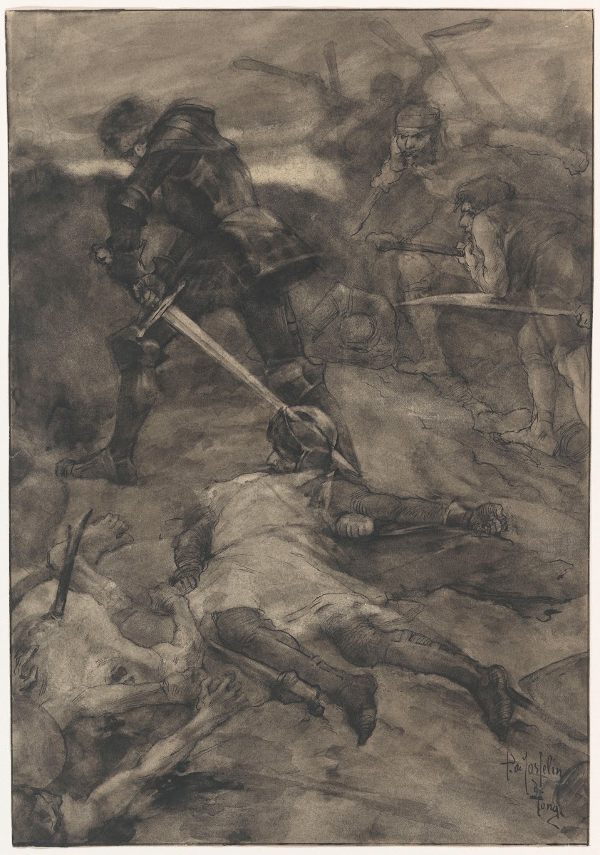 Historische voorstelling van een veldslag 19th century