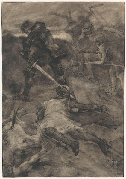 Historische voorstelling van een veldslag 19th century
