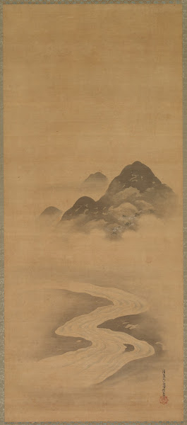 Minamoto no Nakakuni Visits Lady Kogō 1 late 1600s