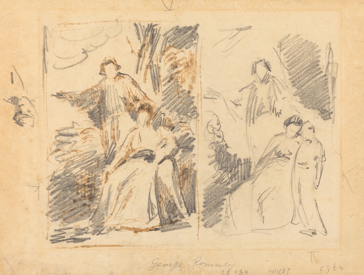 Two Studies for a Portrait of the Warren Family c 1768