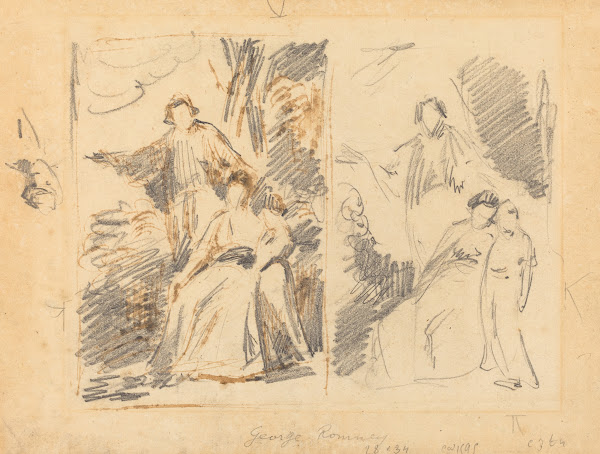 Two Studies for a Portrait of the Warren Family c 1768
