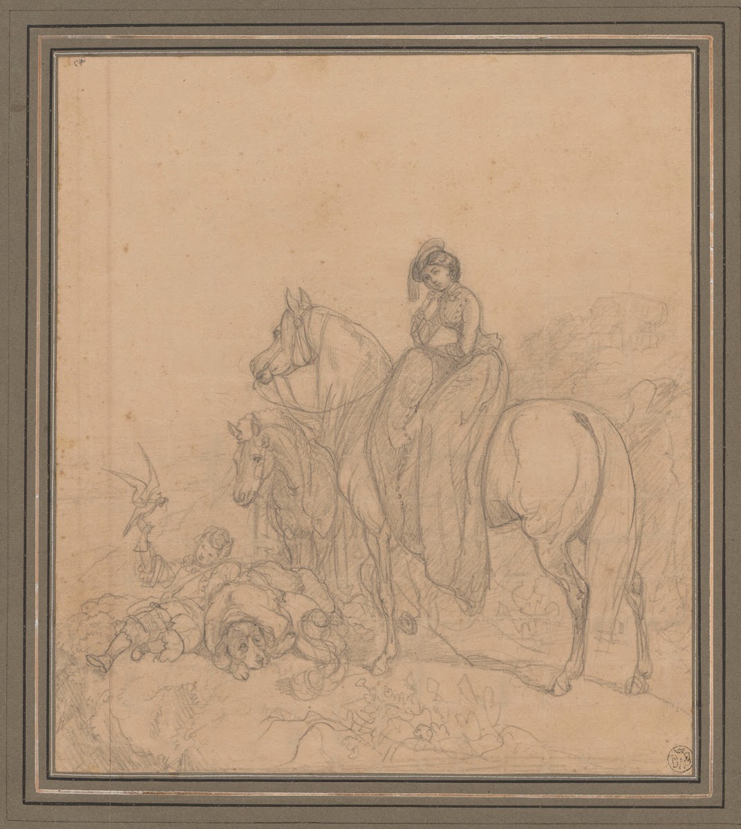Lady on a horse ride 1860