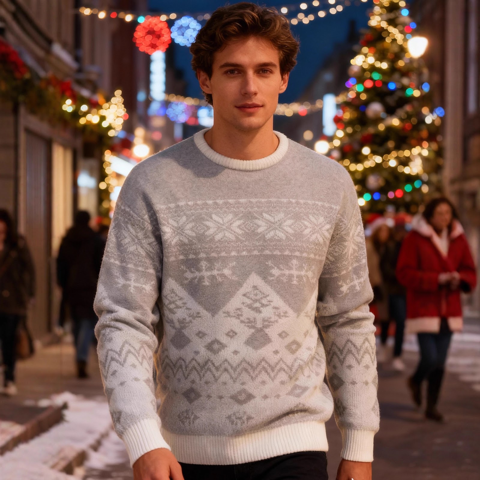 Jacquard Knit Sweater for Couples