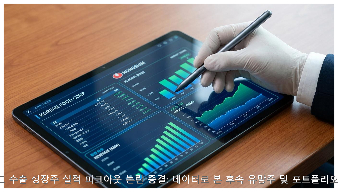 K-푸드 수출 성장주 실적 피크아웃 논란 종결: 데이터로 본 후속 유망주 및 포트폴리오 전략 핵심 안내 및 분석 인포그래픽 (7)