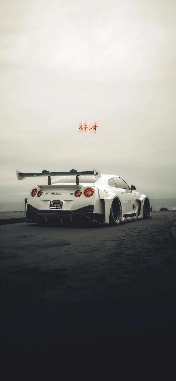 Customized White Nissan GT-R - Automotive Photography iPhone Wallpaper (997x2160)