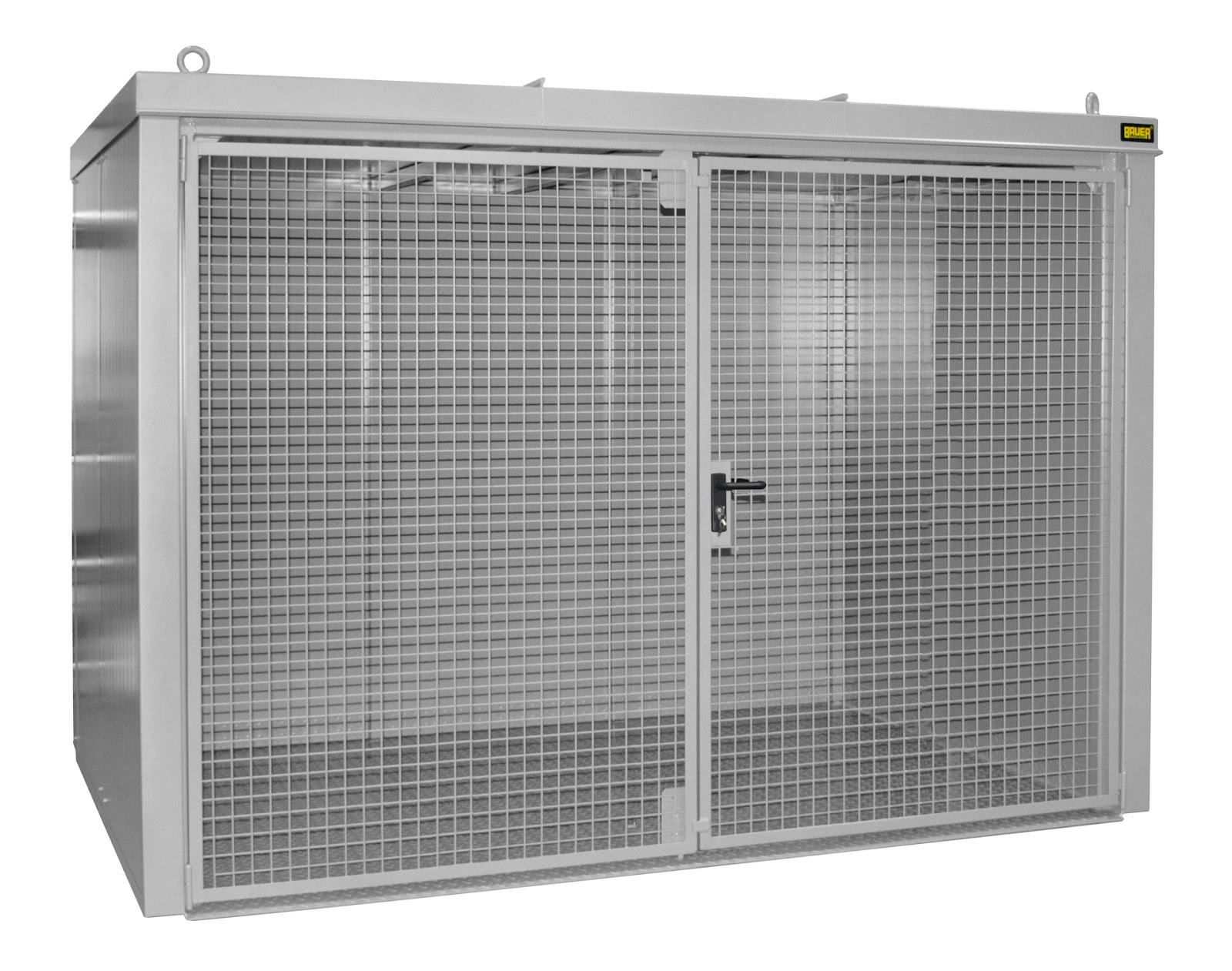 Gasflessen-container GFC-B M4, gelakt, Muisgrijs
