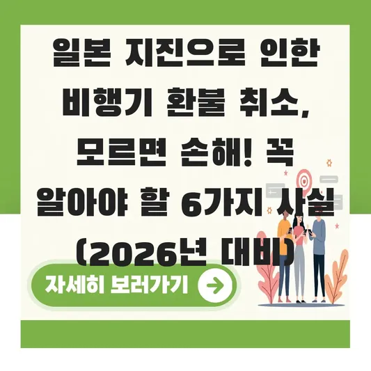 일본 지진으로 인한 비행기 환불 취소