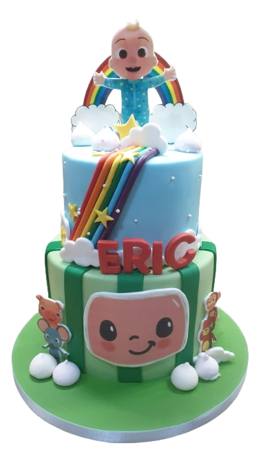 Cocomelon Themed 2 Tier Birthday Cake CB-NC478
