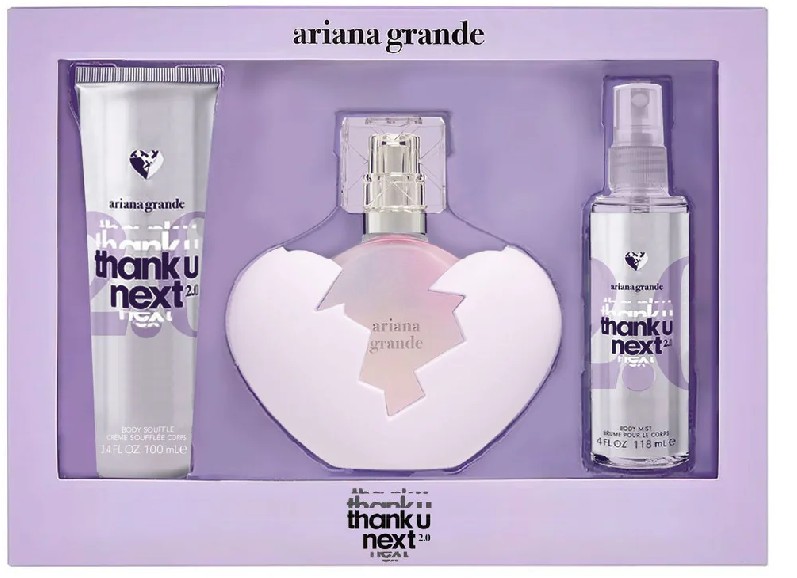 ESTUCHE ARIANA GRANDE THANK YOU 2.0 MUJER 3PZS 100ML EDP + CREMA SPLASH