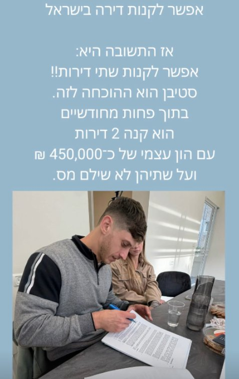 תוצאת לקוח — רכישת 2 דירות עם הון עצמי של ₪450,000, בפטור ממס