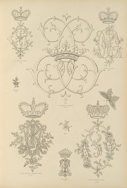 Album de chiffres  monogrammes couronnes de noblesse francaises et etrangeres Pl