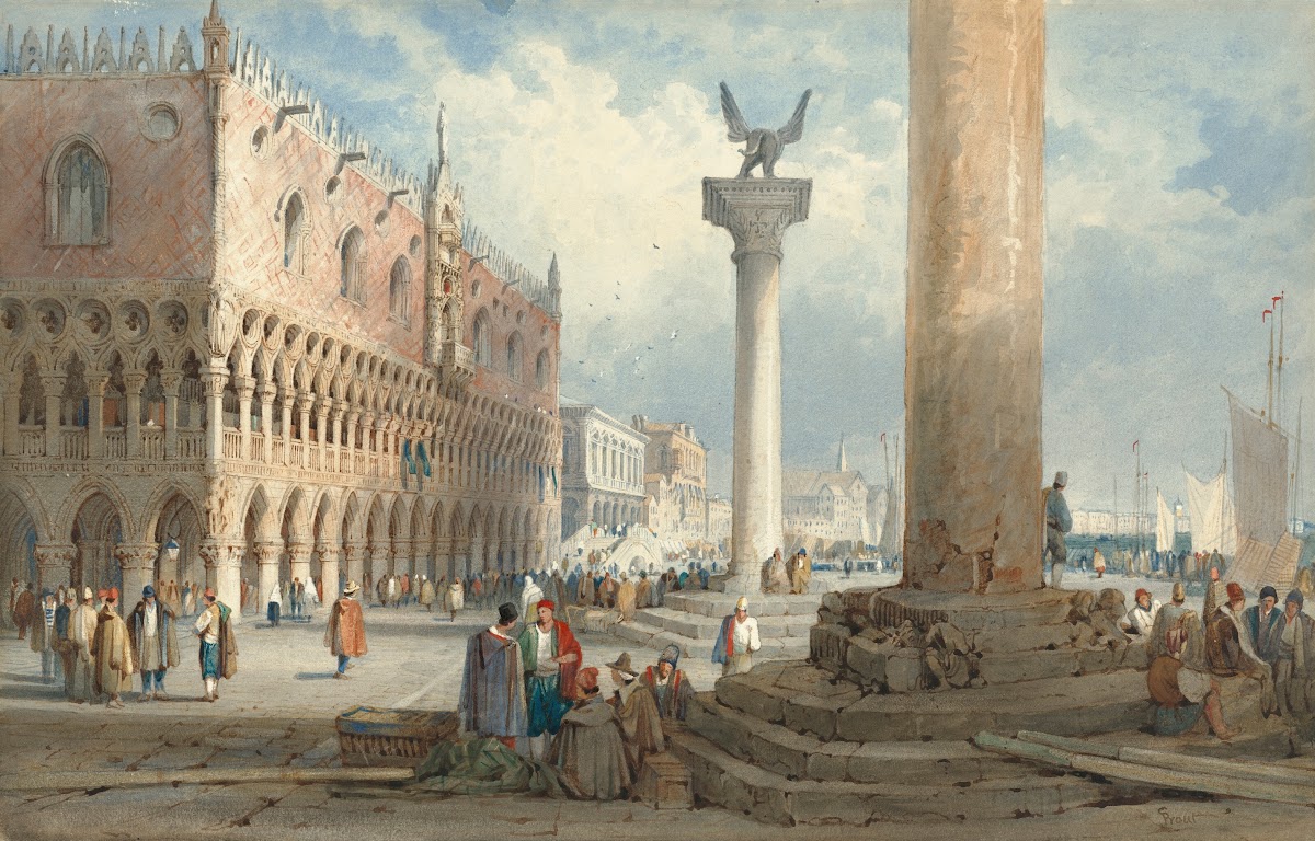 A view of the Doges Palace looking towards the Riva degli Schiavoni Venice