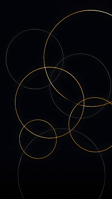 Minimalist Intersecting Gold and Grey Circle Wallpaper - Free mobile Wallpaper
