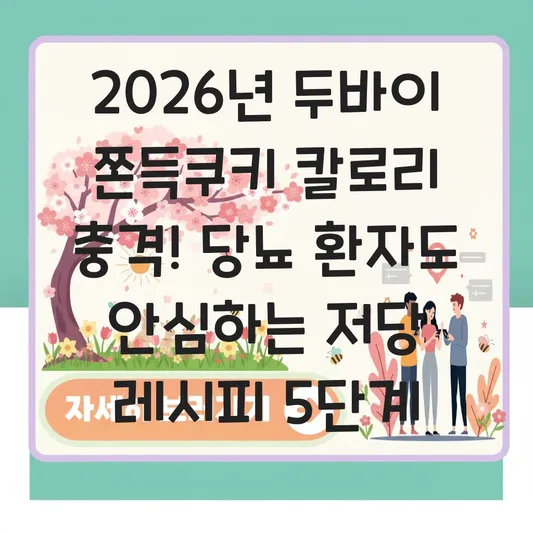 두바이 초콜릿 쫀득 쿠키 칼로리 및 당뇨 환자도 먹기 좋은 저당 대체 재료 레시피 대표 이미지