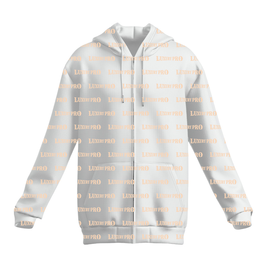 AOP Women's polyester woven zip hoodie