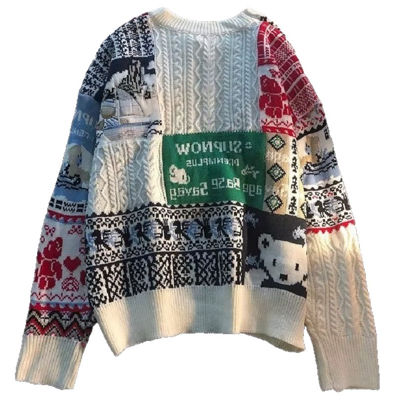 Locker Strickpullover im japanischen Stil für Paare