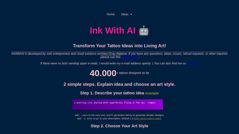 Captura de Ink With AI -- AI-powered personal tattoo designer