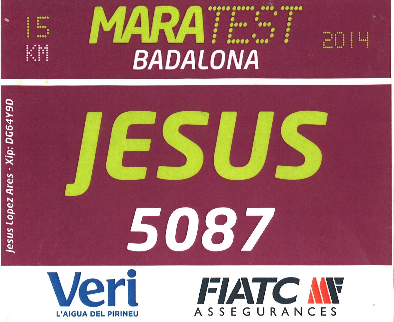 Dorsal de Maratest Badalona