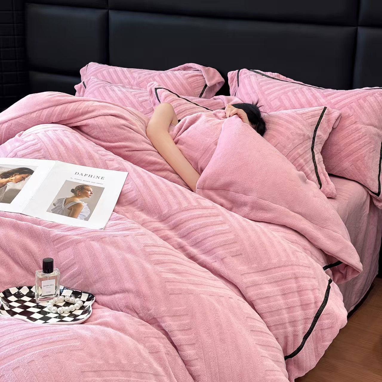 Milk Fiber Fleece Bedding Set, 4-piece, winter warm
