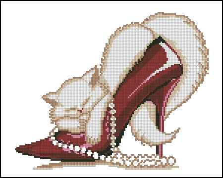 CMP 400297 White Cat In Red Shoes